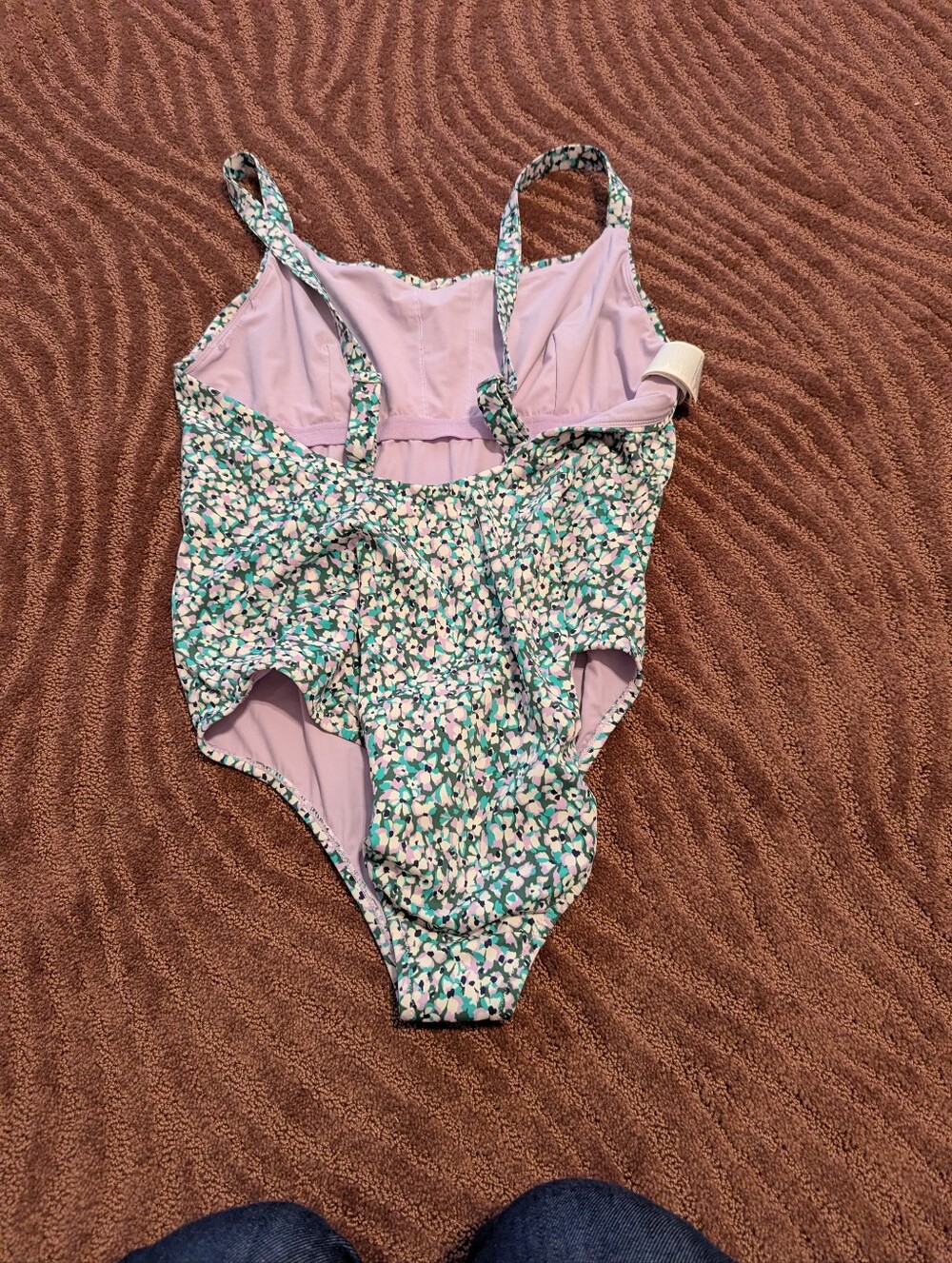 Athleta Hermosa One-Piece Swimsuit in Green and Pink - Picture 3 of 7